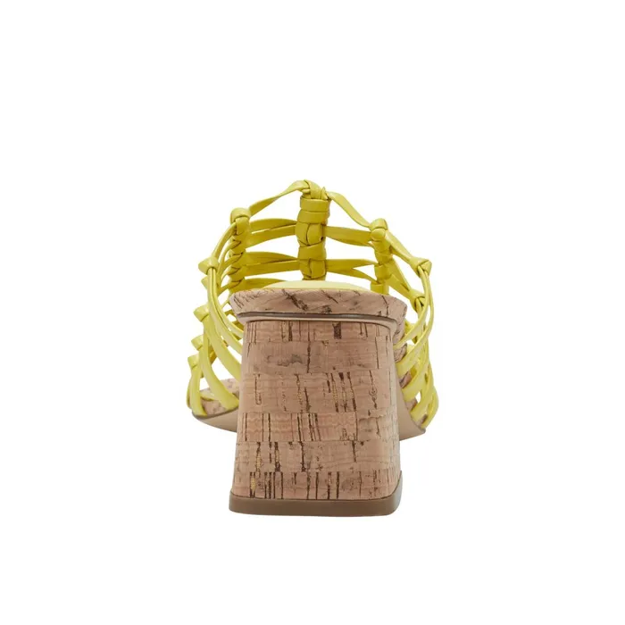 Women Marc Fisher Mules and Slides Colica Block Heel Sandal Yellow