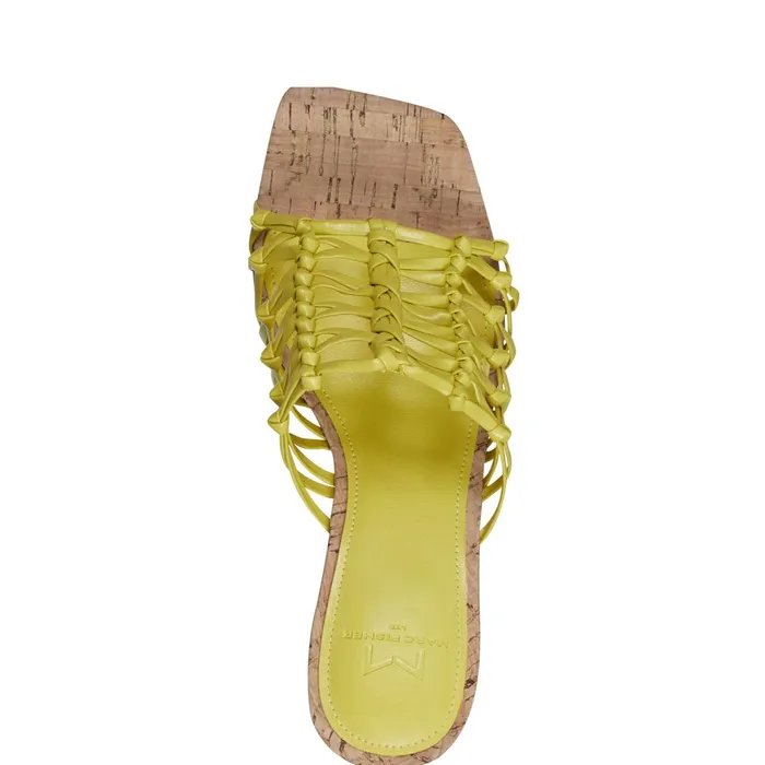 Women Marc Fisher Mules and Slides Colica Block Heel Sandal Yellow