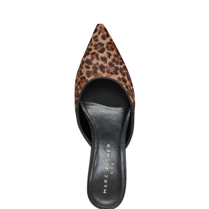 Women Marc Fisher Mules and Slides Rosaly Heeled Mule Leopard