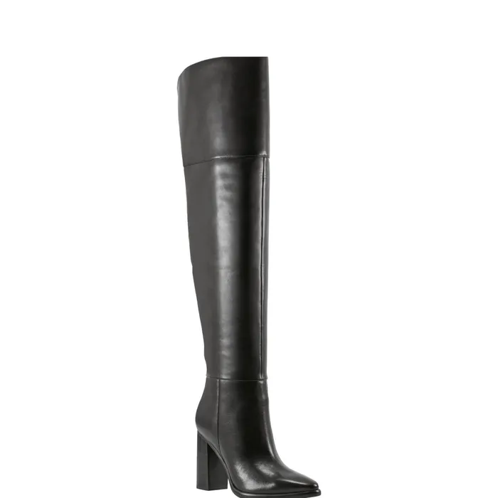 Women Marc Fisher OTK Boots Lasli Over The Knee Boot Black Leather