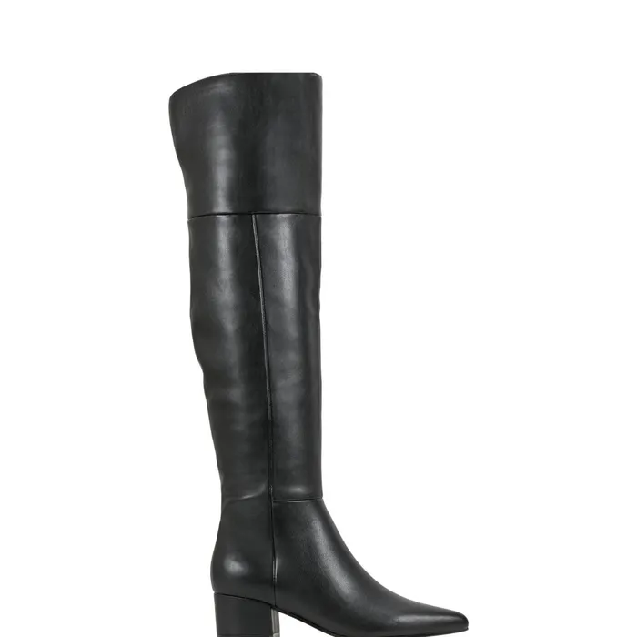 Women Marc Fisher OTK Boots Lottie Over The Knee Boot Smooth Black