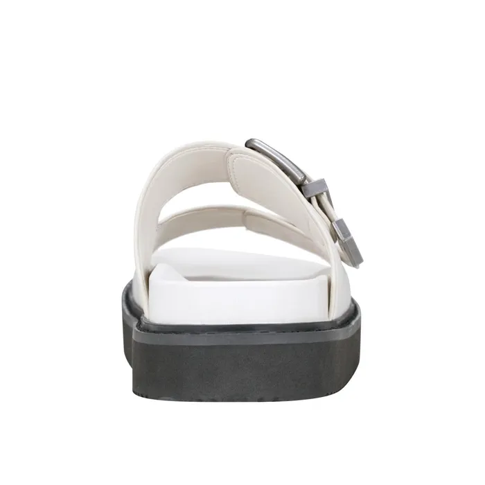 Women Marc Fisher Sandals Amirra Buckle Slide Sandal Chic Cream Leather