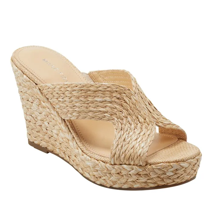 Women Marc Fisher Sandals Kalisha Espadrille Wedge Sandal Light Natural