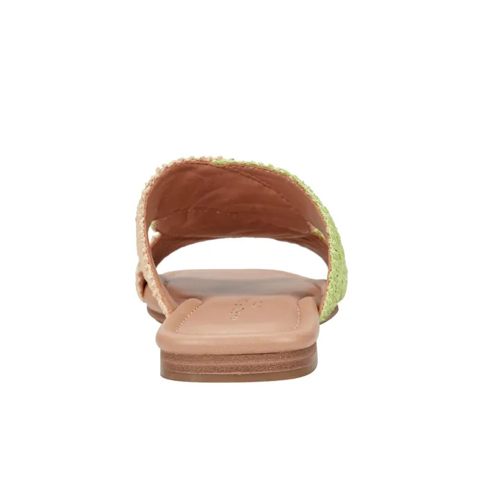 Women Marc Fisher Sandals Navie Flat Sandal Greennatural Raffia