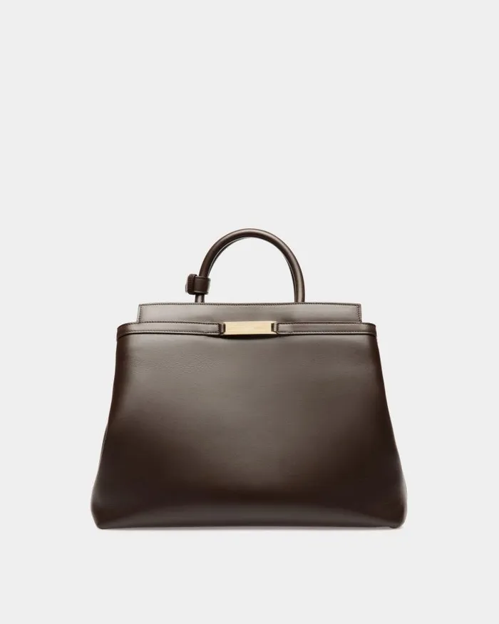 WomenMen Bally Tote Bags Deco Tote Bag In Ebano Leather Brown