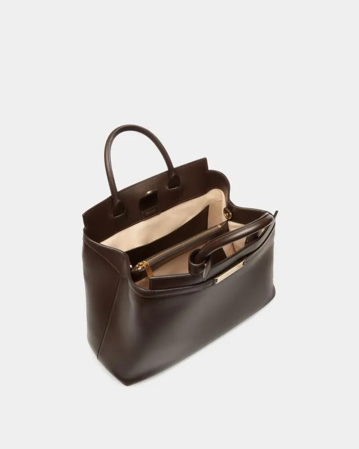 WomenMen Bally Tote Bags Deco Tote Bag In Ebano Leather Brown WomenMen Bally Tote Bags Deco Tote Bag In Ebano Leather Brown