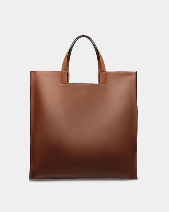 WomenMen Bally Tote Bags Easy Bally Tote In Brown Leather Brown