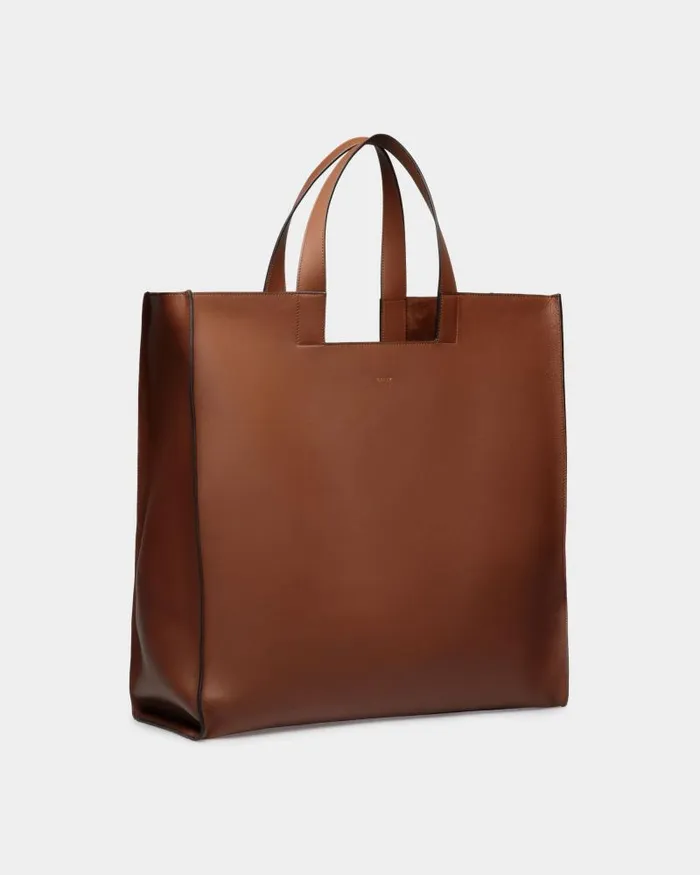 WomenMen Bally Tote Bags Easy Bally Tote In Brown Leather Brown WomenMen Bally Tote Bags Easy Bally Tote In Brown Leather Brown