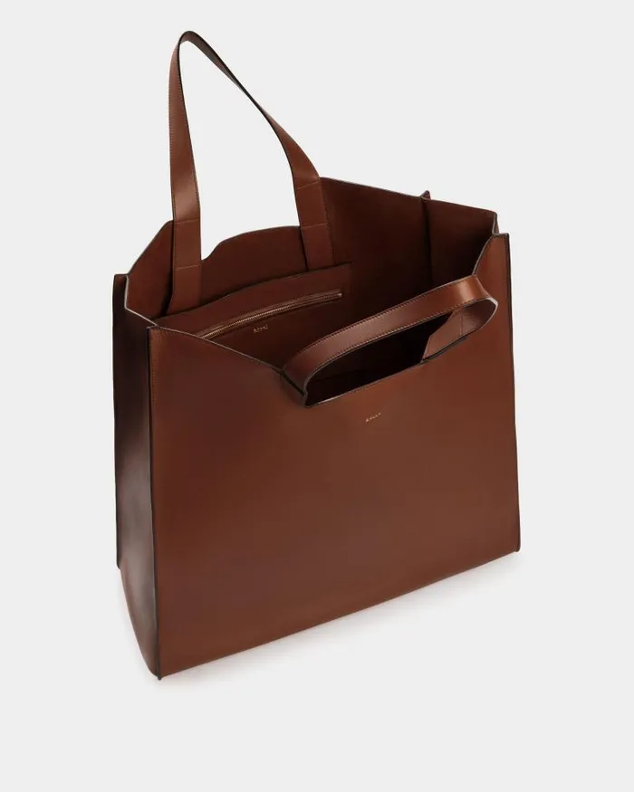 WomenMen Bally Tote Bags Easy Bally Tote In Brown Leather Brown WomenMen Bally Tote Bags Easy Bally Tote In Brown Leather Brown