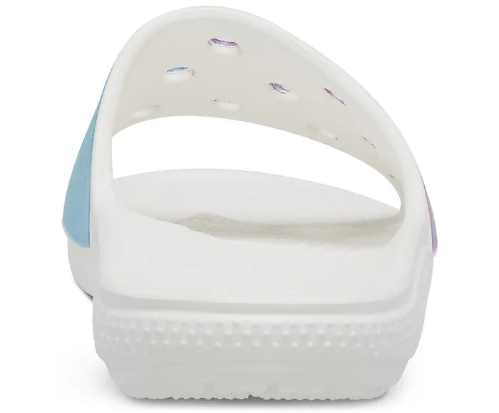 WomenMen Classic Crocs Out of This World Slide White Purple Sandals Crocs