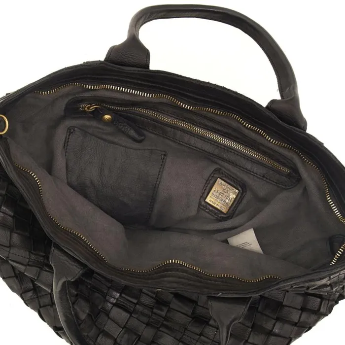 WomenMen Edera Black Campomaggi ShoppersTote Bags WomenMen Edera Black Campomaggi ShoppersTote Bags