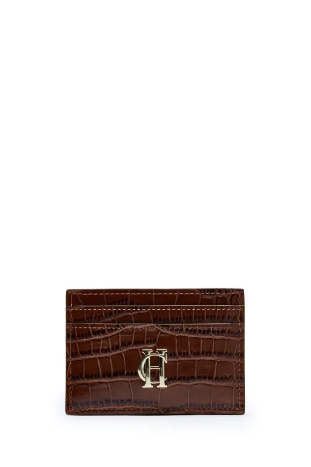 WomenMen Small Leather Goods Holland Cooper Chelsea Card Holder Tan Croc