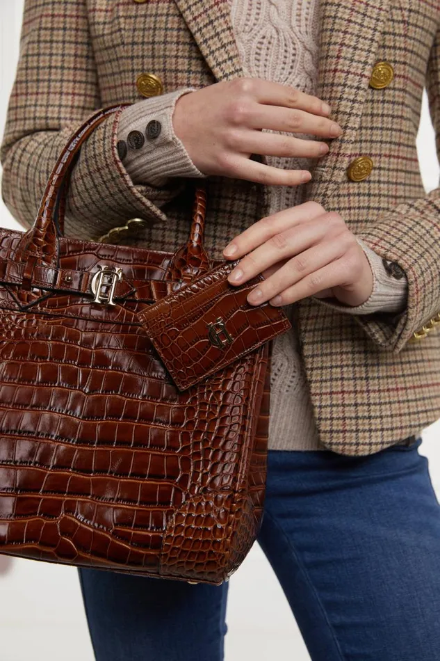 WomenMen Small Leather Goods Holland Cooper Chelsea Card Holder Tan Croc WomenMen Small Leather Goods Holland Cooper Chelsea Card Holder Tan Croc