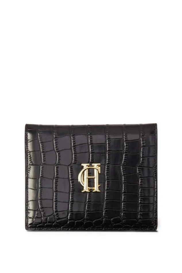 WomenMen Small Leather Goods Holland Cooper Chelsea Wallet Black Croc