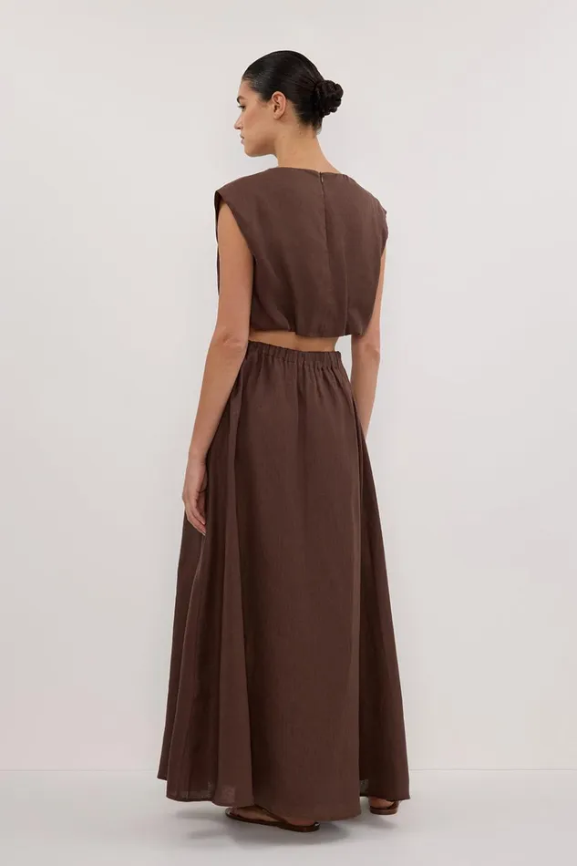 Women Midi DISSH AMY CHOC LINEN MIDI SKIRT