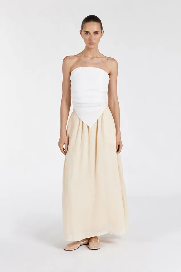 Women Midi DISSH GEMIMA LEMON LINEN MIDI SKIRT