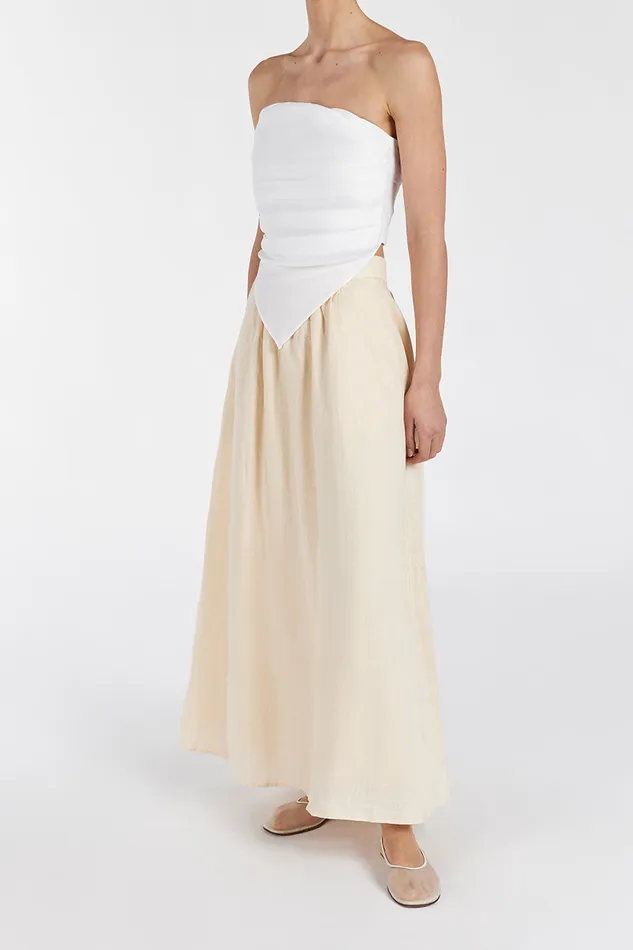 Women Midi DISSH GEMIMA LEMON LINEN MIDI SKIRT