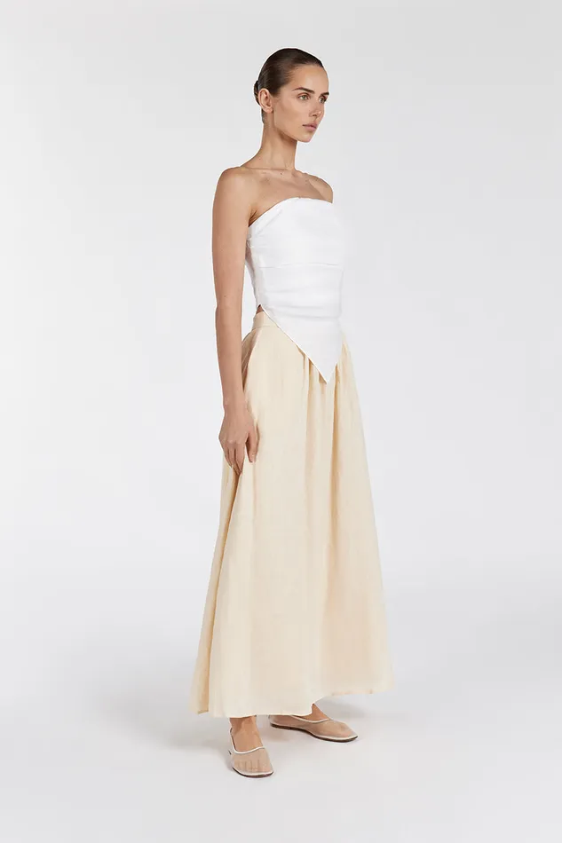 Women Midi DISSH GEMIMA LEMON LINEN MIDI SKIRT
