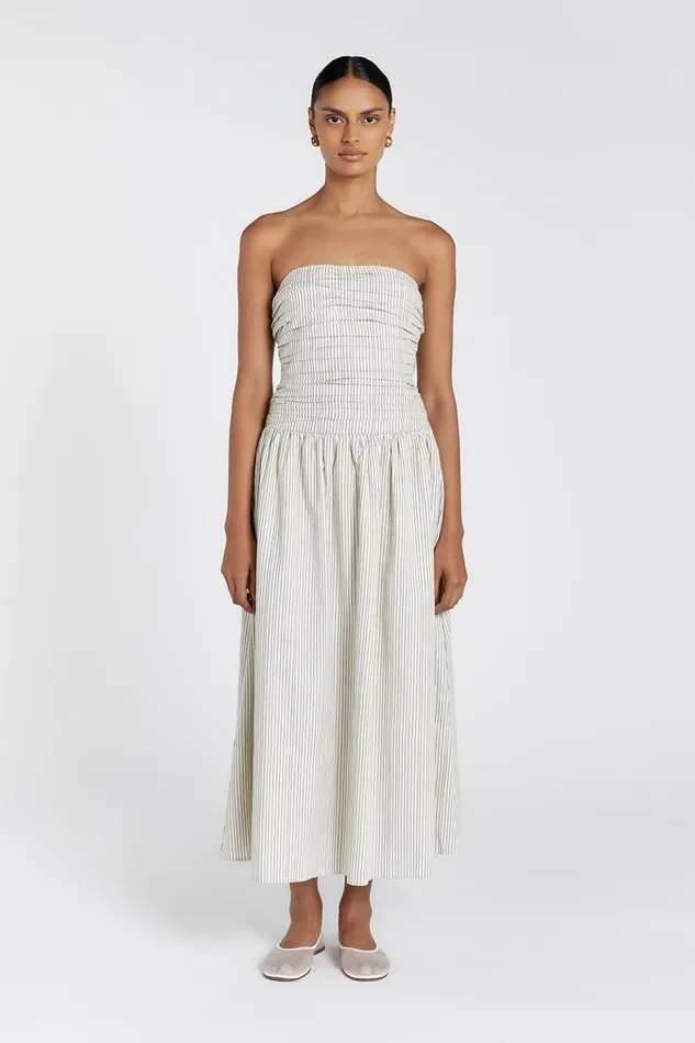 Women Midi Dresses DISSH AYLA CREAM STRIPE MIDI DRESS