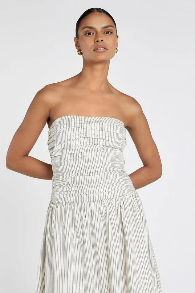 Women Midi Dresses DISSH AYLA CREAM STRIPE MIDI DRESS