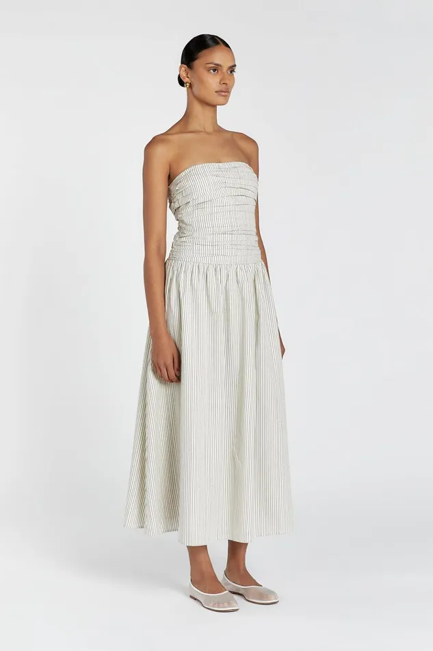 Women Midi Dresses DISSH AYLA CREAM STRIPE MIDI DRESS