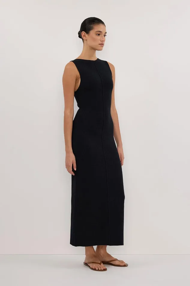 Women Midi Dresses DISSH OWEN BLACK CREPE KNIT DRESS