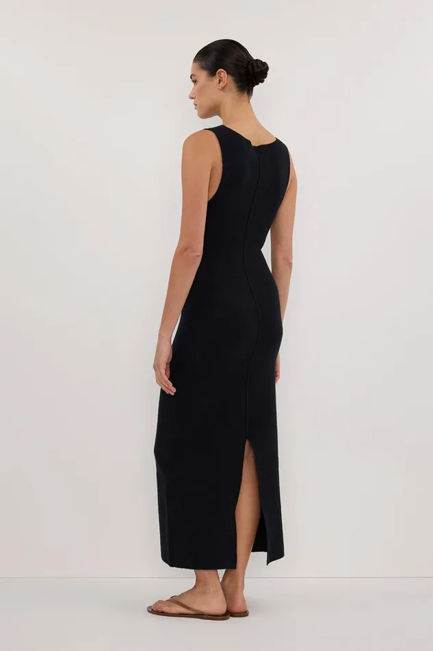 Women Midi Dresses DISSH OWEN BLACK CREPE KNIT DRESS