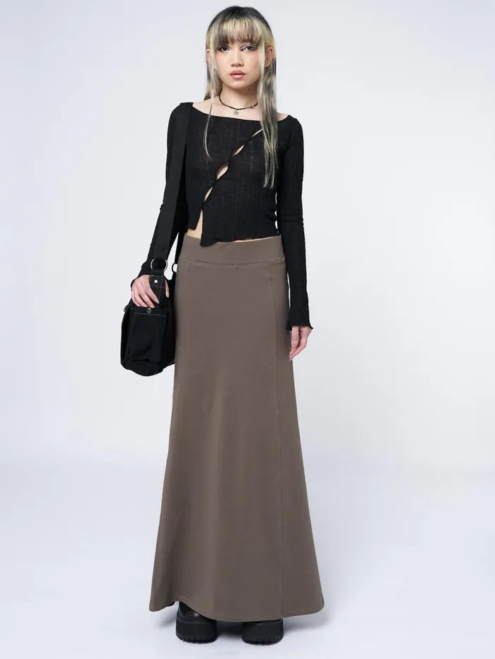 Women Minga London Bottoms Aria Green Lined Maxi Skirt