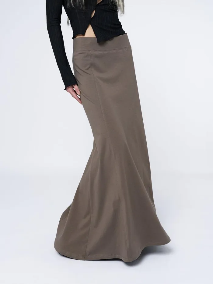 Women Minga London Bottoms Aria Green Lined Maxi Skirt