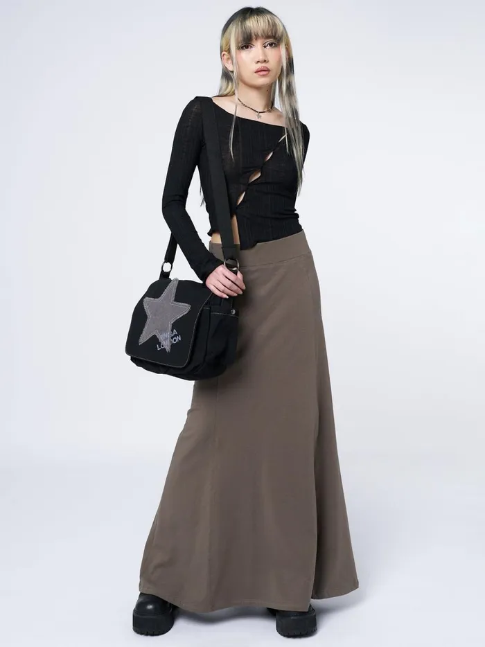 Women Minga London Bottoms Aria Green Lined Maxi Skirt