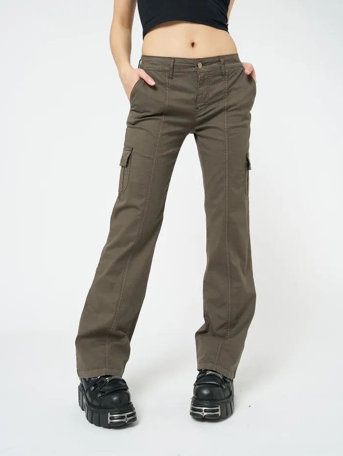 Women Minga London Bottoms Eve Brown Y2K Cargo Pants