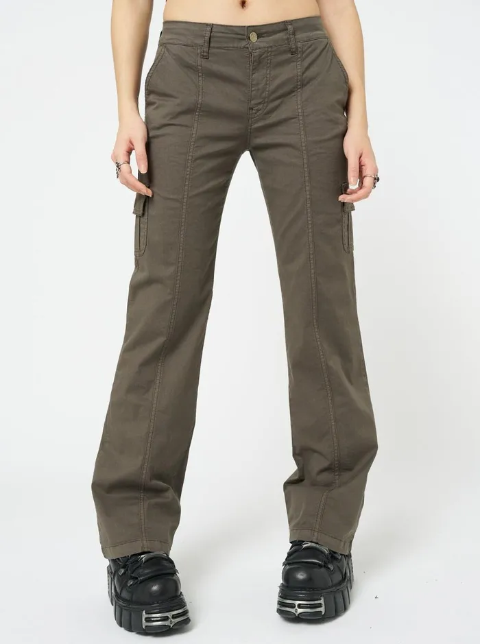 Women Minga London Bottoms Eve Brown Y2K Cargo Pants