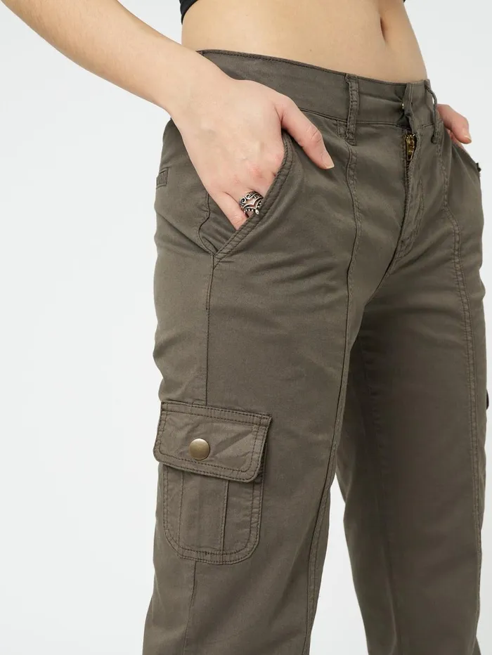 Women Minga London Bottoms Eve Brown Y2K Cargo Pants