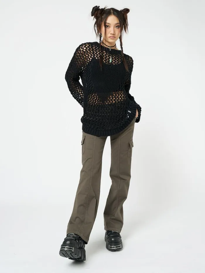 Women Minga London Bottoms Eve Brown Y2K Cargo Pants
