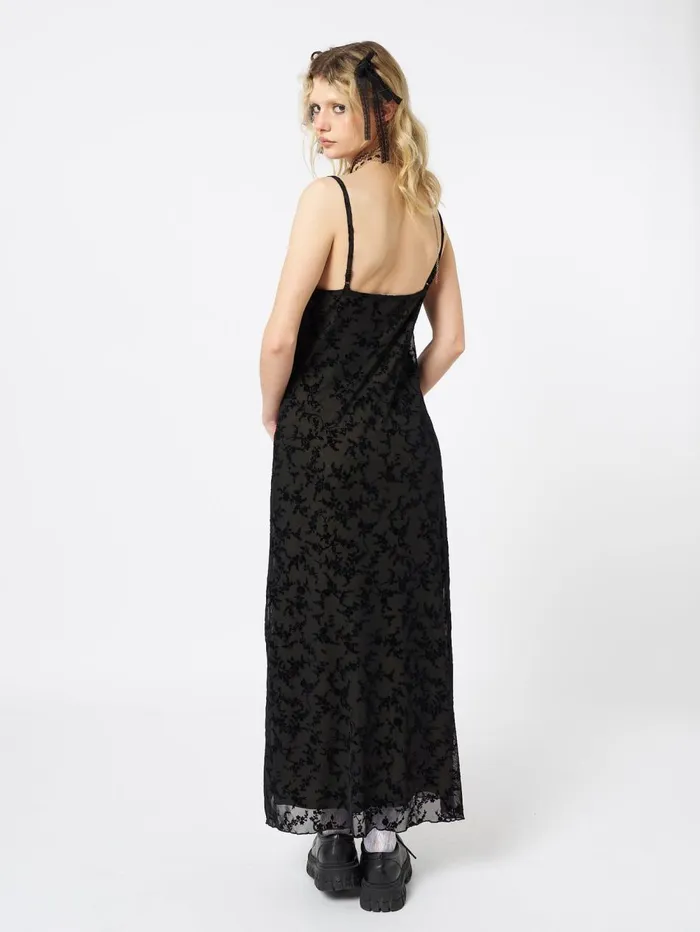 Women Minga London Dresses Titania Black Mesh Maxi Dress