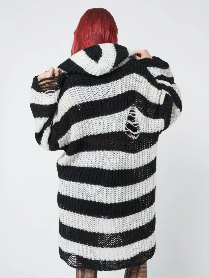 Women Minga London Jackets and Cardigans Gwen Striped Zip Up Knit Cardigan