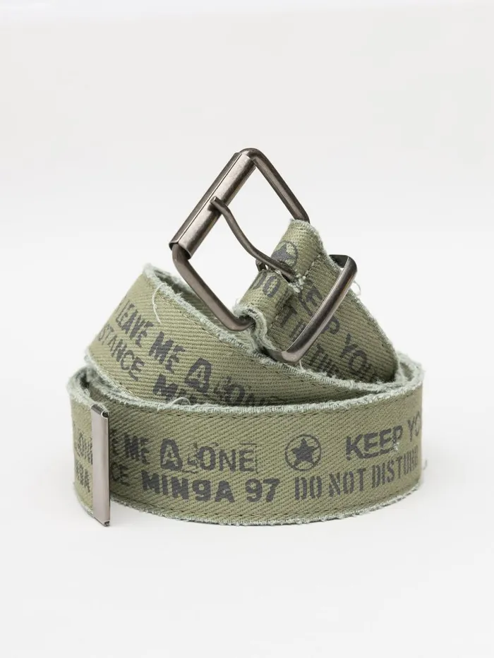 Women Minga London Shop All Do Not Disturb Army Green Canvas Belt