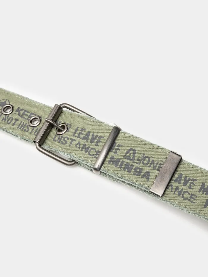 Women Minga London Shop All Do Not Disturb Army Green Canvas Belt