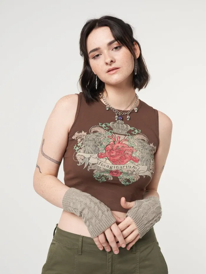 Women Minga London Tops and TShirts Imaginarium Diamante Vest Top