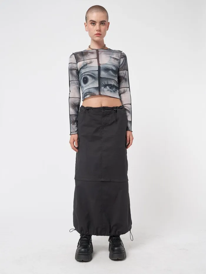 Women Minga London Tops and TShirts Mirror Eyes Mesh Crop Top