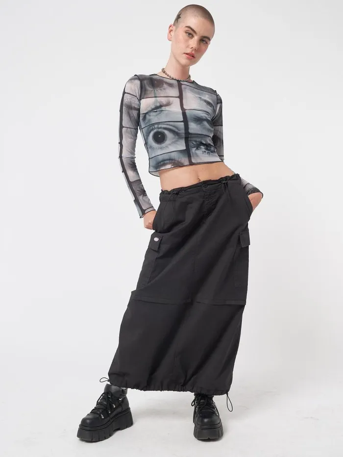 Women Minga London Tops and TShirts Mirror Eyes Mesh Crop Top