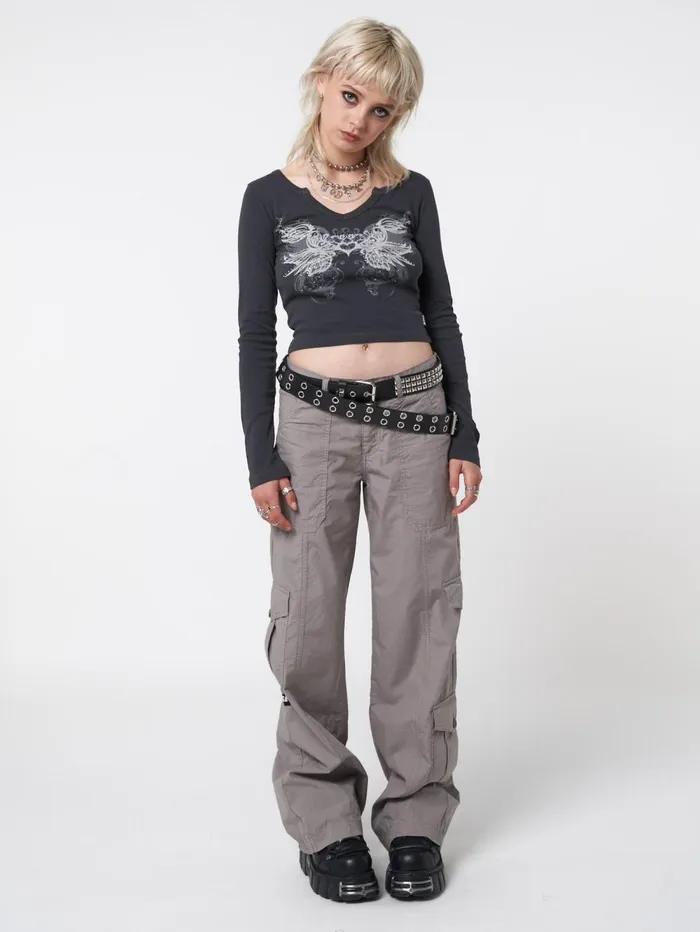 Women Minga London Tops and TShirts Strass Heart Wings Crop Top