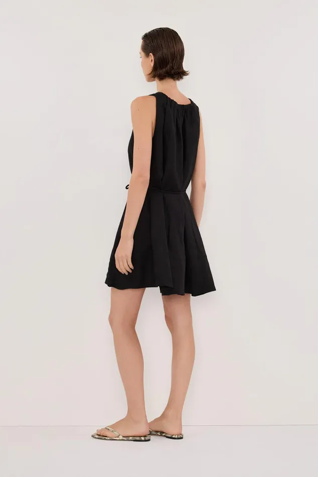 Women Mini Dresses DISSH ISABELLE BLACK MINI LINEN DRESS