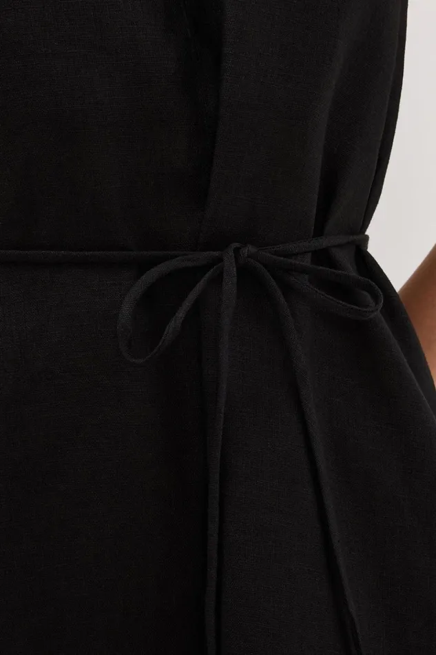 Women Mini Dresses DISSH ISABELLE BLACK MINI LINEN DRESS