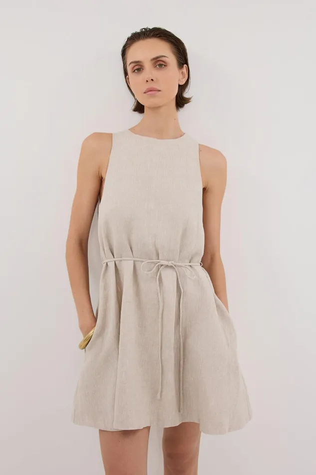 Women Mini Dresses DISSH ISABELLE NATURAL MINI LINEN DRESS