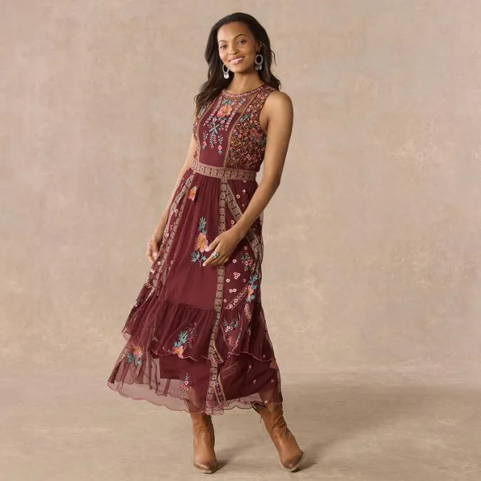 Women Miraflores Mesh Dress Petite Brandy Sundance Catalog Dresses and Jumpsuits Women Miraflores Mesh Dress Petite Brandy Sundance Catalog Dresses and Jumpsuits