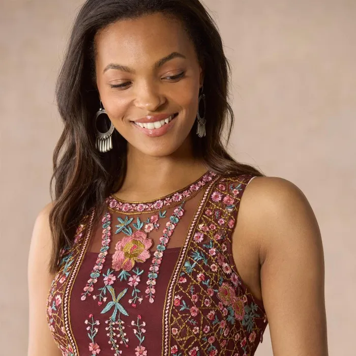 Women Miraflores Mesh Dress Petite Brandy Sundance Catalog Dresses and Jumpsuits Women Miraflores Mesh Dress Petite Brandy Sundance Catalog Dresses and Jumpsuits