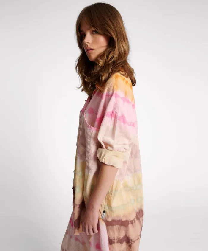 Women MIRAGE HAND DYED MUSLIN LONGLINE SHIRT One Teaspoon Shirts Women MIRAGE HAND DYED MUSLIN LONGLINE SHIRT One Teaspoon Shirts