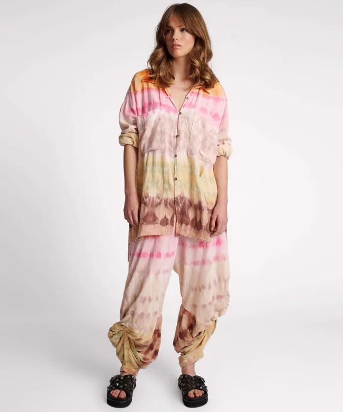 Women MIRAGE HAND DYED MUSLIN LONGLINE SHIRT One Teaspoon Shirts Women MIRAGE HAND DYED MUSLIN LONGLINE SHIRT One Teaspoon Shirts