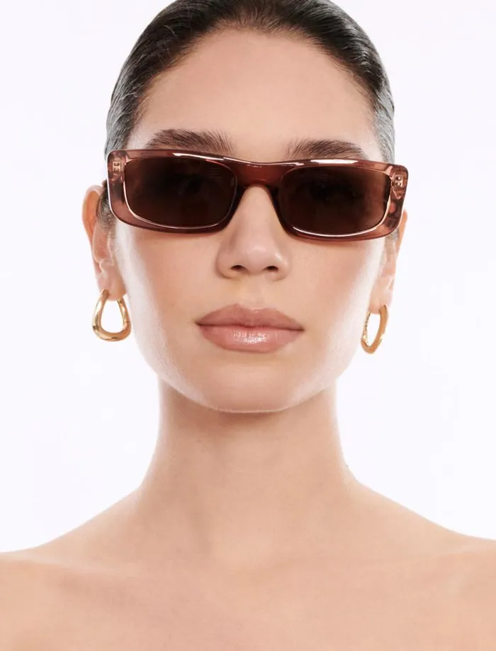 Women Modern Icon Rectangle Sunglasses Blush BCBG Sunglasses